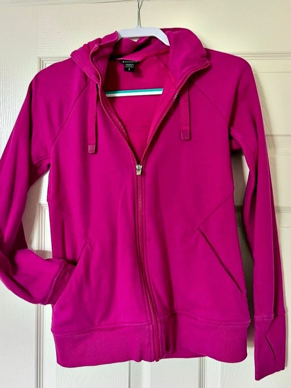 Athleta Triumph Hoodie Full-Zip Sweatshirt Pink Small